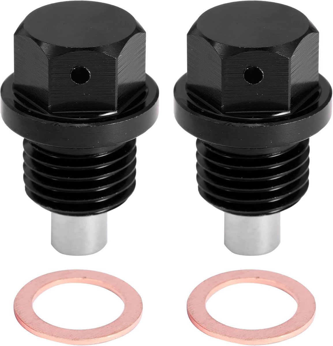 2 Set M14x1.5 Olie Afvoerplug Aluminiumlegering Met 2 Pakking Zwart