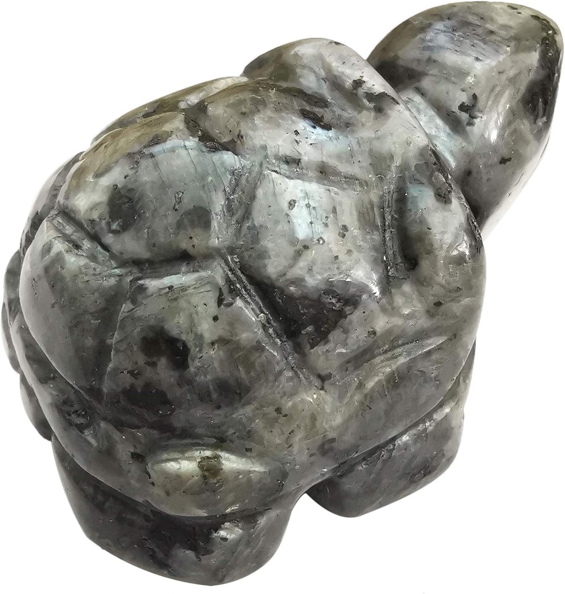 Gesneden steen kristal schildpad, 40mm kleine schildpad dierenfiguur tas beeldhouwwerk, labradoriet