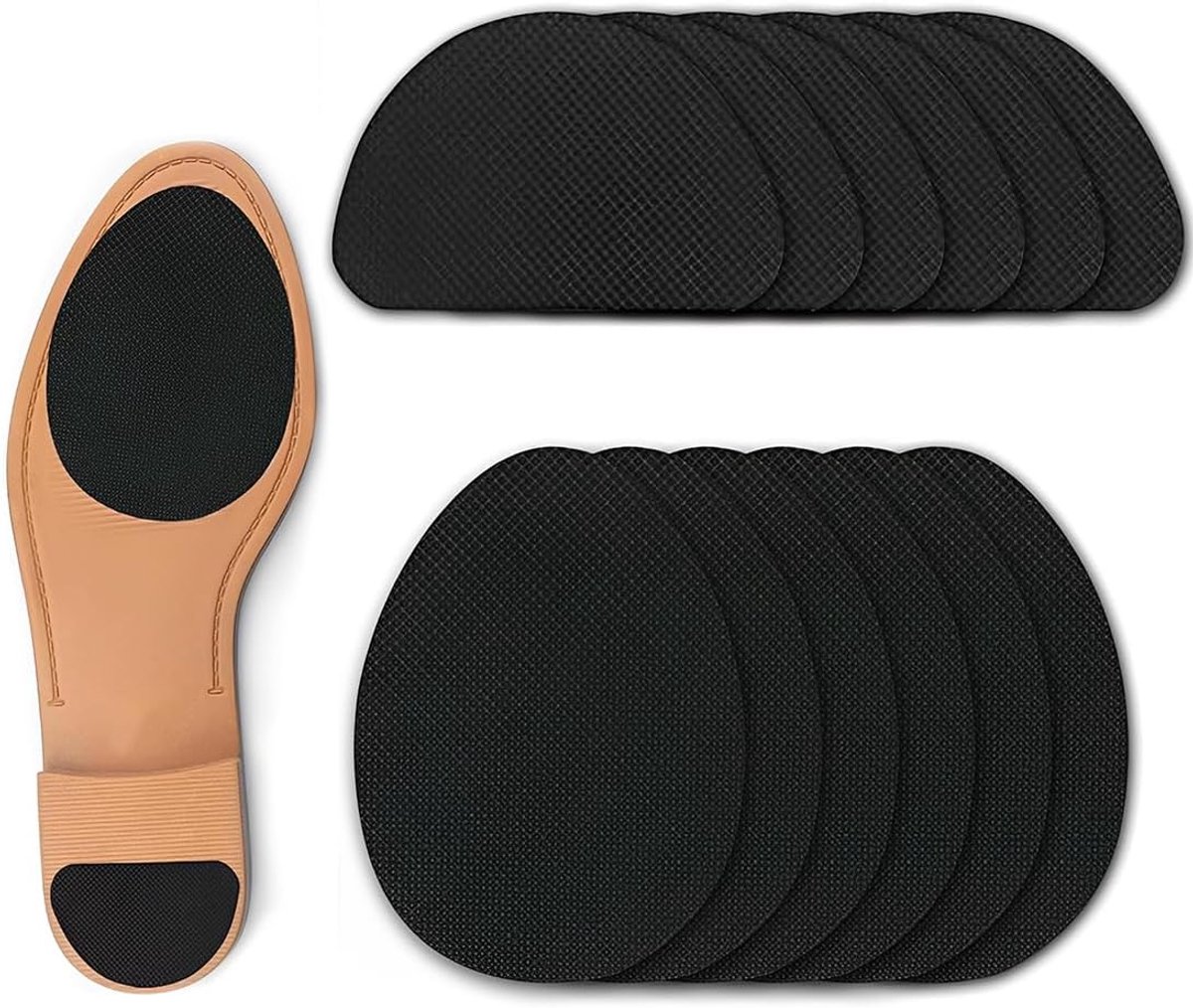 12 stuks rubberen zolen om te plakken, 6 D-vorm en 6 ovaal, antislip, stil, versterkt, voor dagelijks gebruik en op kantoor