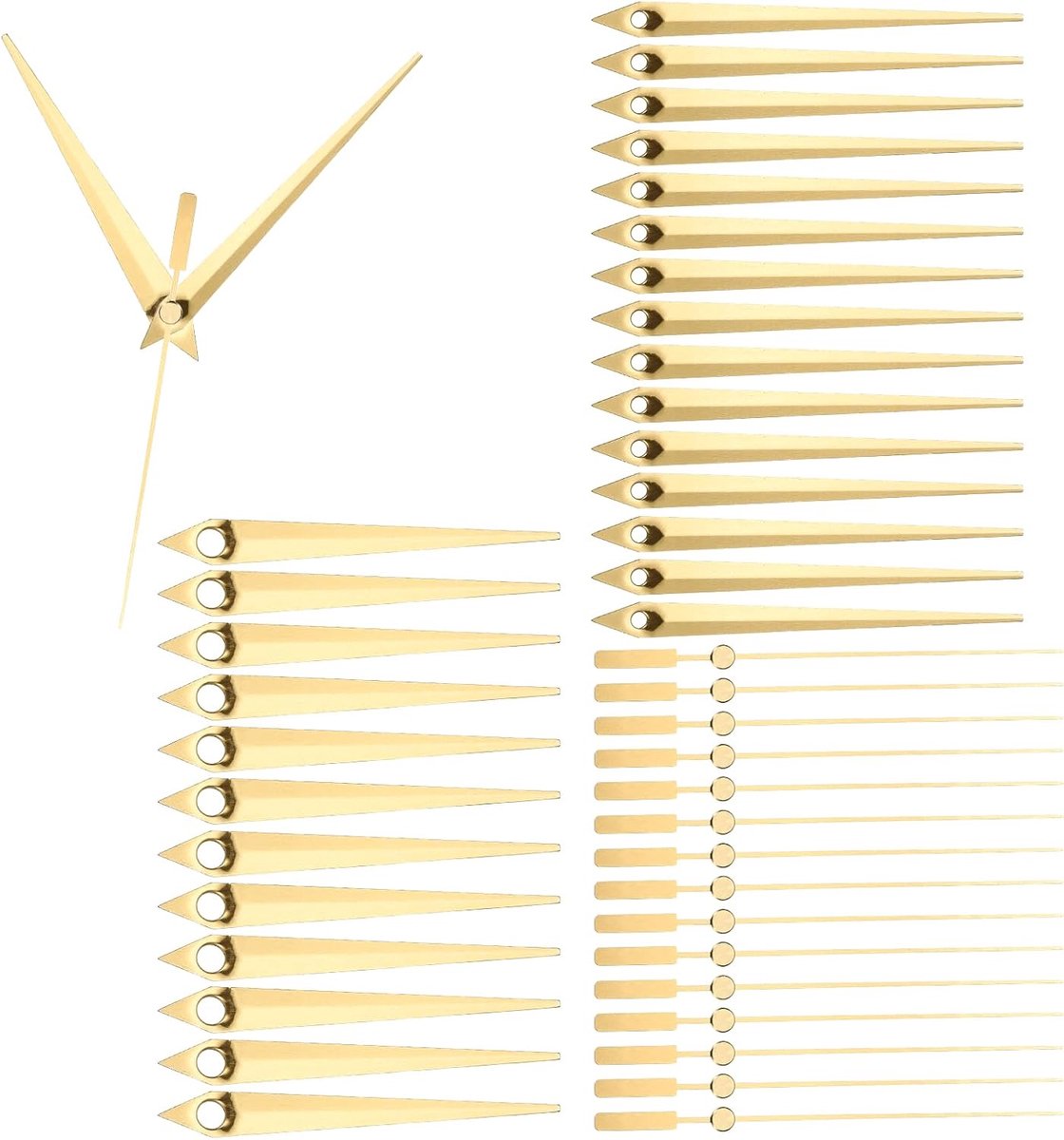 Klok Handen Kit, 16 Set Aluminium Klok Handen Onderdelen Vervanging Mechanisme Beweging voor Reparatie DIY Slaapkamer Woonkamer Home Decor, Gouden Stijl 2