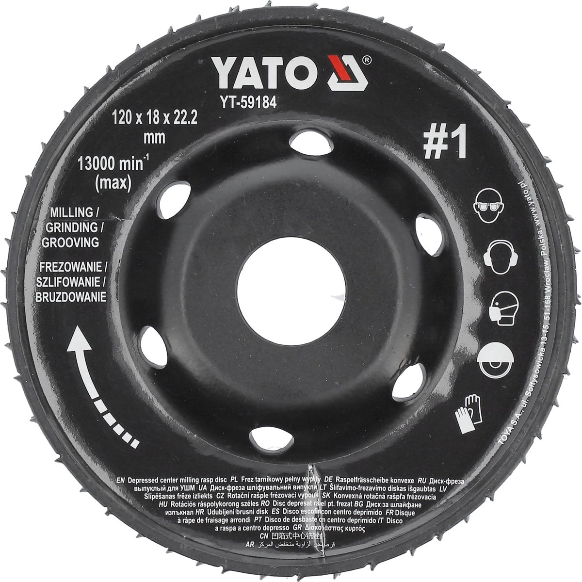 Universele Houtfreesschijf & Raspschijf voor Haakse Slijper - 120 mm - Asgat 22.2 mm - Max 13.000 RPM - Lichtgewicht Stalen Freesschijf voor Hout, Kunststof, Cellenbeton, Gipsplaat & Piepschuim - Houtsnijschijf