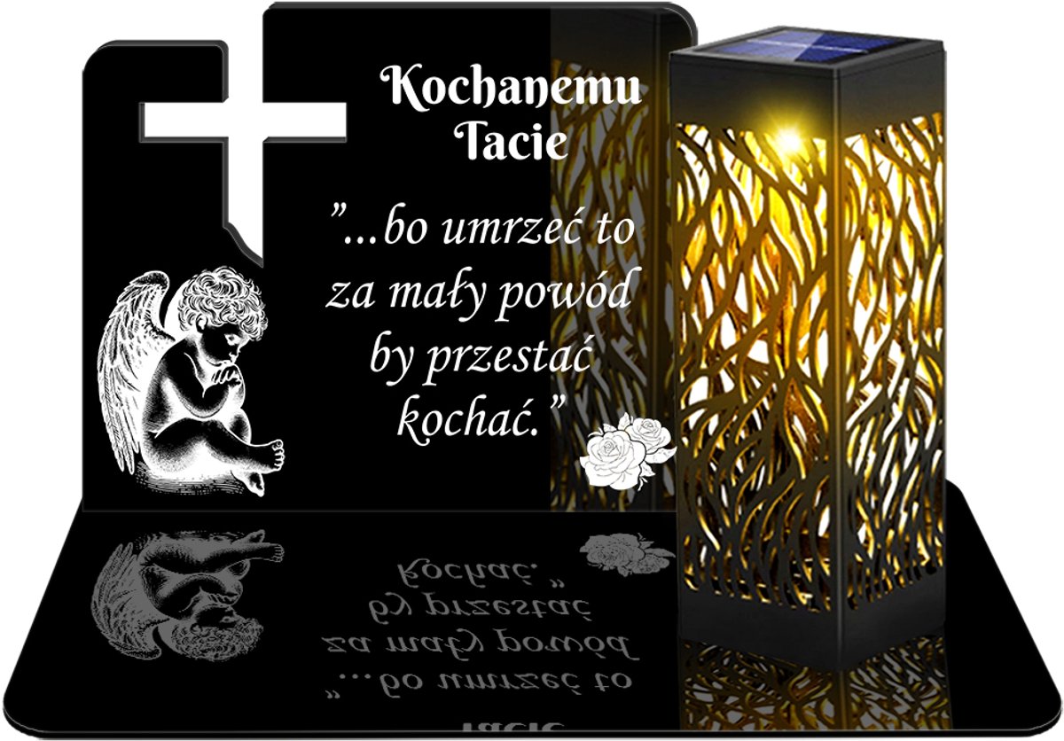 LED Solar Candle Cross 3D - Eeuwige vlam voor het graf