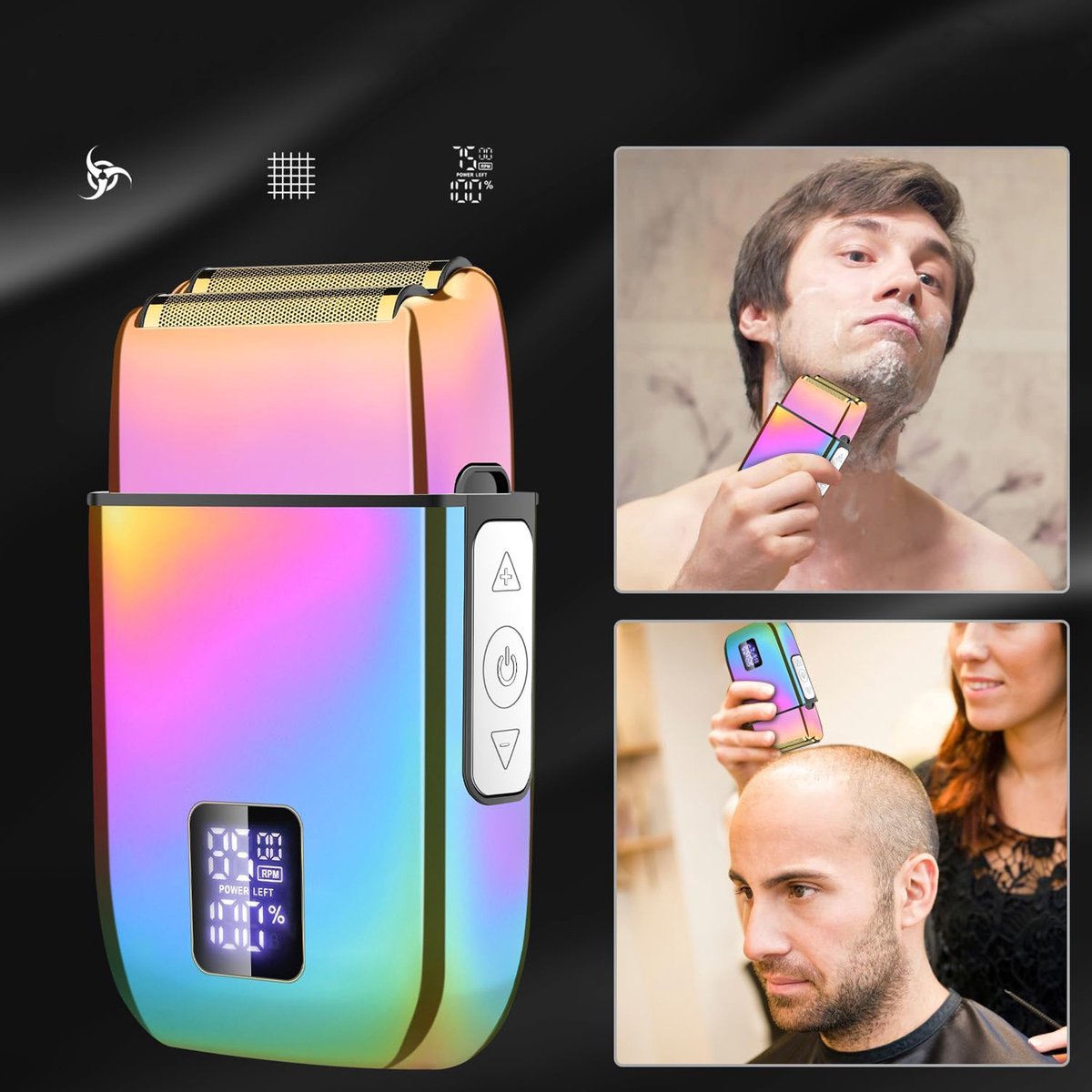 REDOM Tondeuse Set & Haartrimmer – Elektrische Haar Tondeuse – 0,45-8 mm – LCD Display – 9 Opzetkammen – Haar Knippen & Haarstyling – Thuisgebruik – RVS – Gradient thumbnail 6