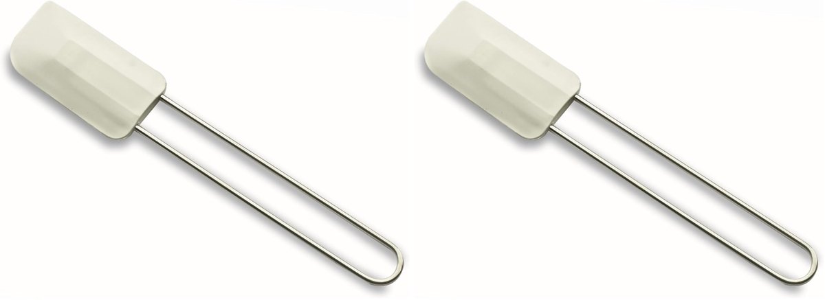 Silikonschraper 20 cm, Wit, Set van 2