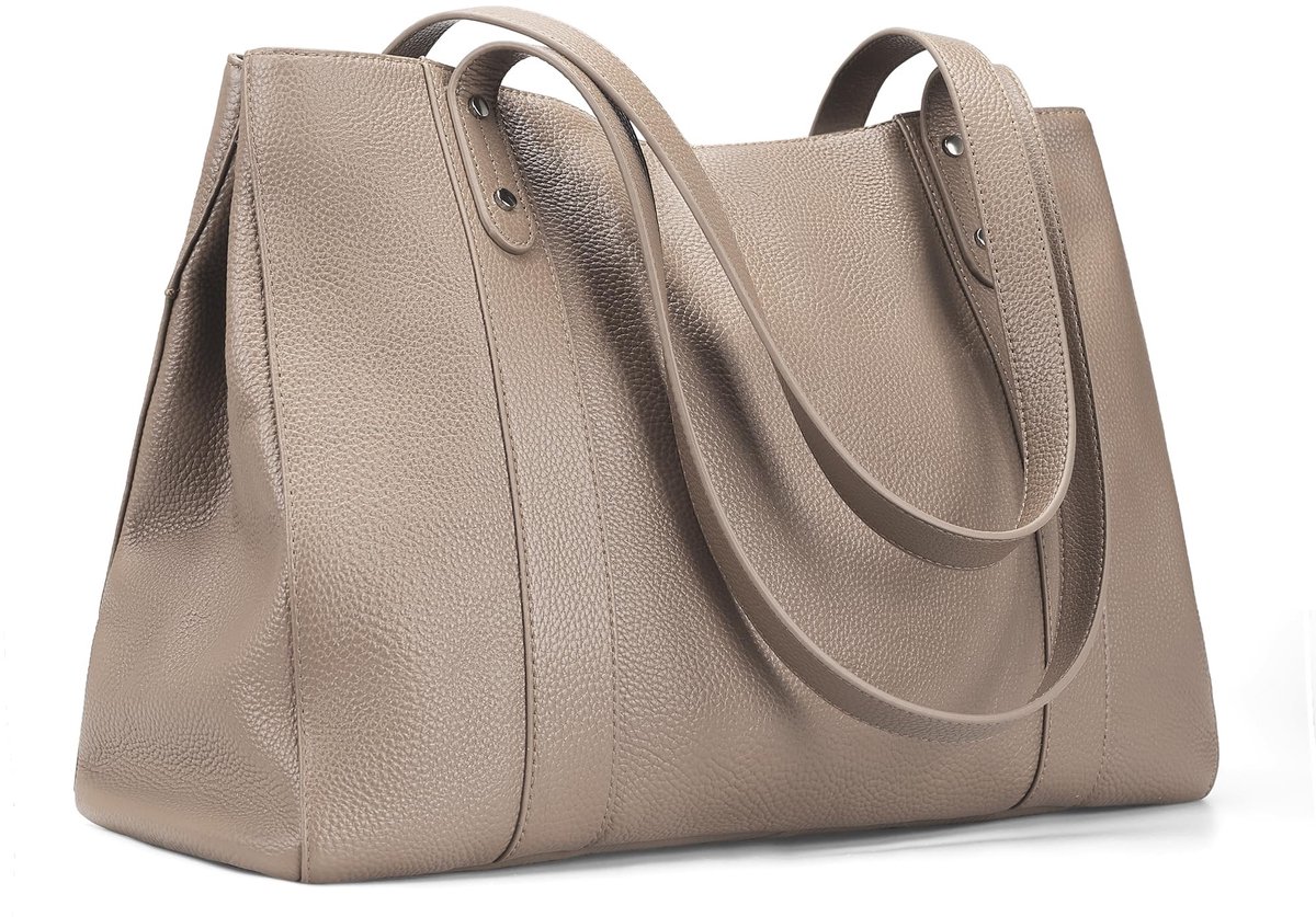 Omgoods - Echt Leren Laptop Tote Bag voor Vrouwen, 15.6 Inch