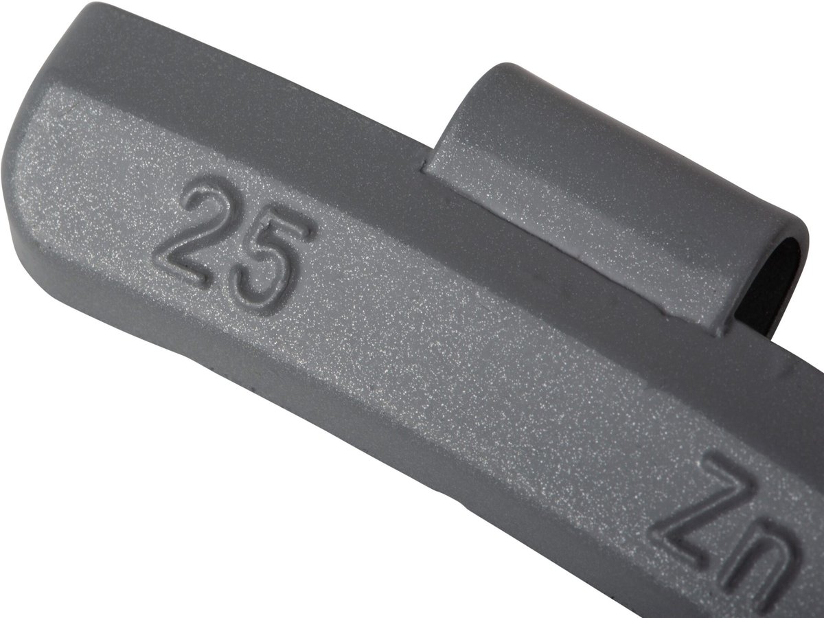 Wielgewicht zink 25 gram – aluminium velg, grijs – 100 stuks