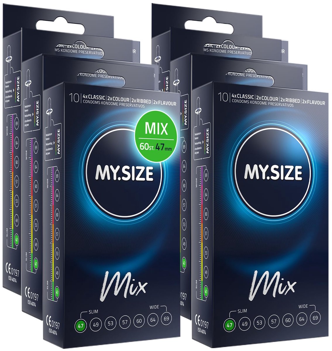 My.Size Mix Condooms Maat 1, 47 mm, Voordeelpakket, Inhoud 60 stuks
