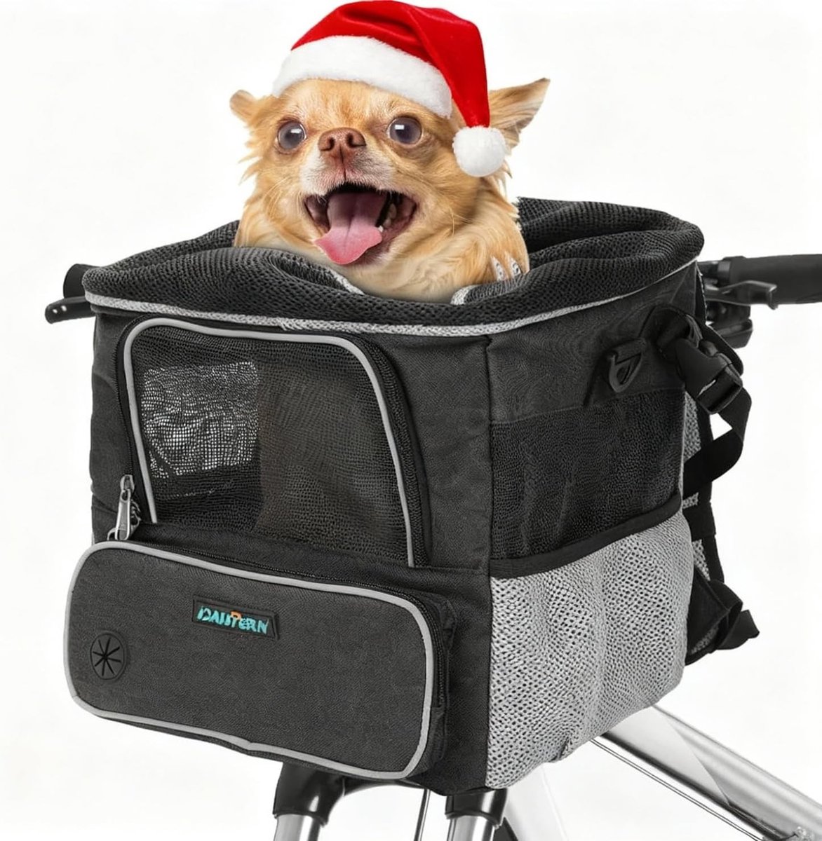 Hondenmand fiets bagagedrager - Zwart - Geschikt voor huisdieren tot 3 kg - Waterdicht Oxford-materiaal - Multifuntioneel voor fietsen, rugzak en autostoel