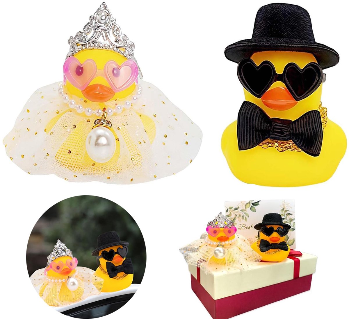 Omgoods - Set van 2 Rubber Eendjes voor Bruidsparen