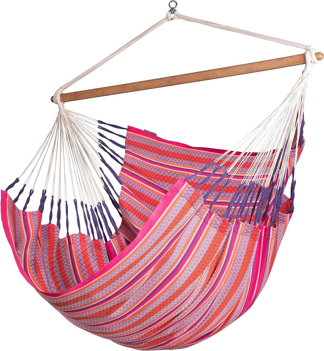 Kingsize Hangstoel - Zit Hangmat - Ontspannen Buiten - Met Draaikolom - 130 cm Breed - Flamingo Roze