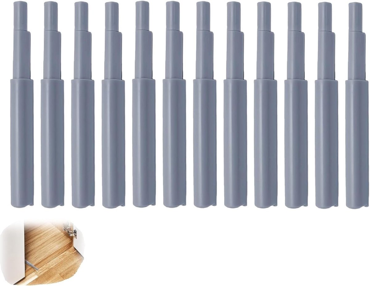 12 stuks Push to Open deuropeners, drukdeuropener voor kastdeuren, dempers en meubelsnappers, ideaal voor laden en kasten