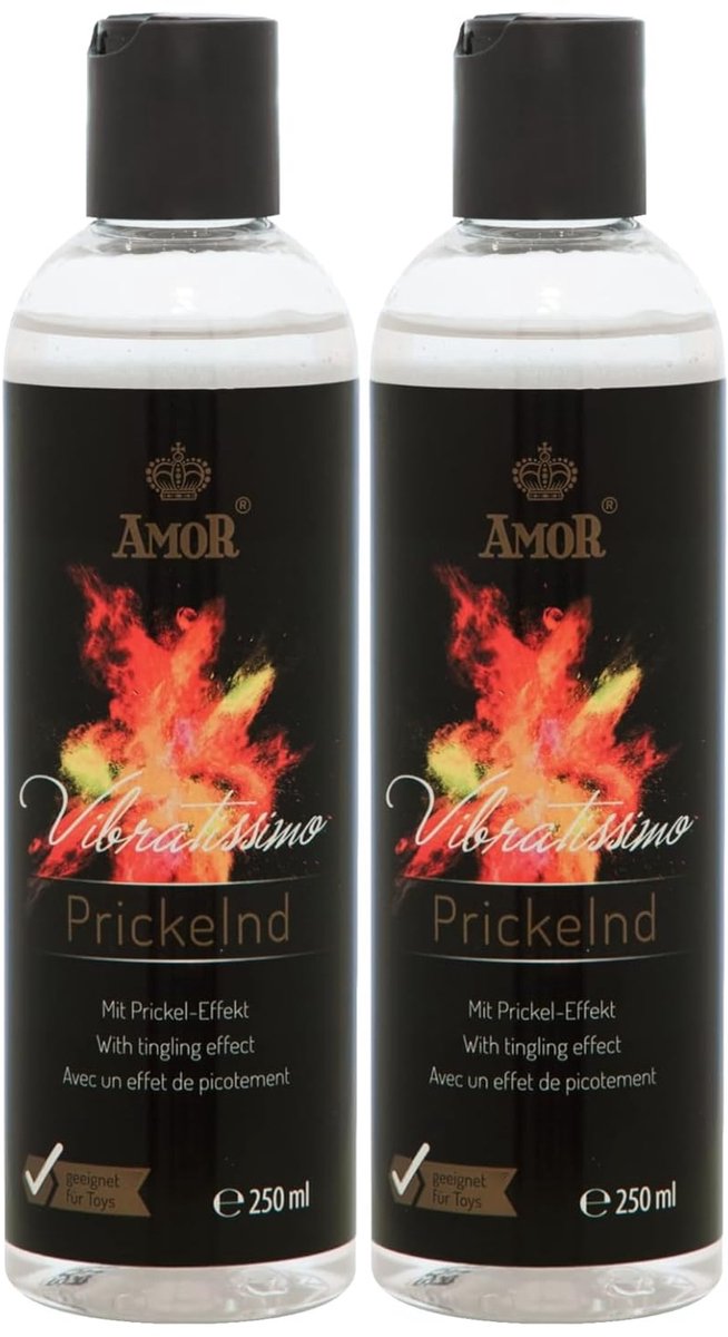 Vibratissimo Play Gel Tintelend 2x250 ml I Glijmiddel met tintelend effect I Waterbasis glijmiddelen I Glijmiddel Gel geschikt voor siliconen speeltjes & latex condooms I water gebaseerde smering
