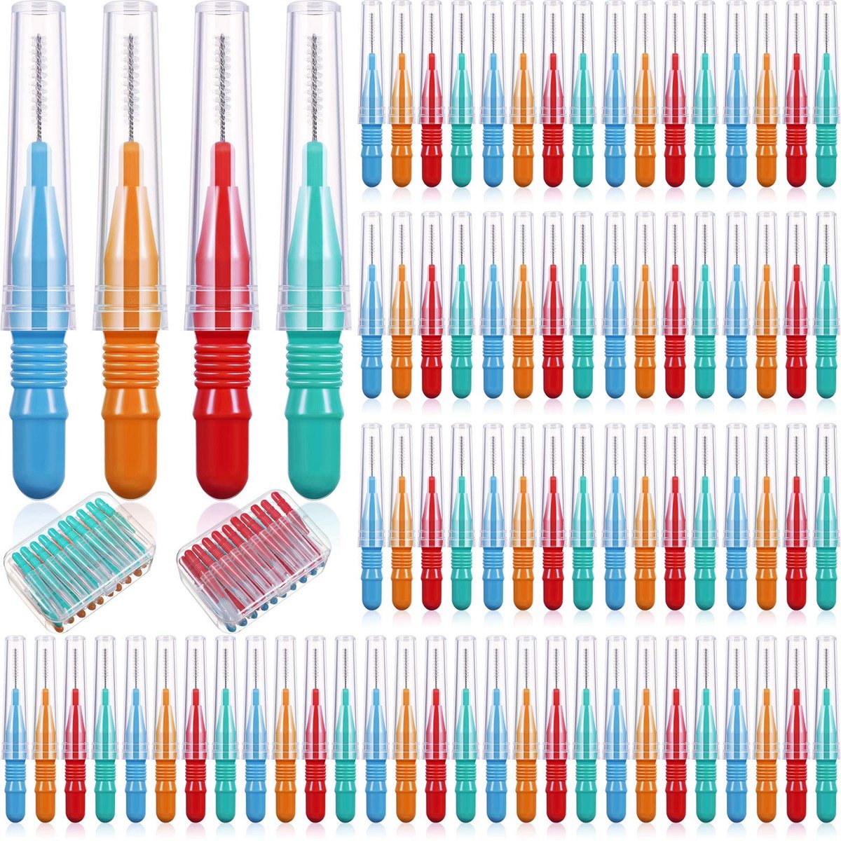 Omgoods - Interdentale Tandenborstels met Opbergtas (80 Stuks)