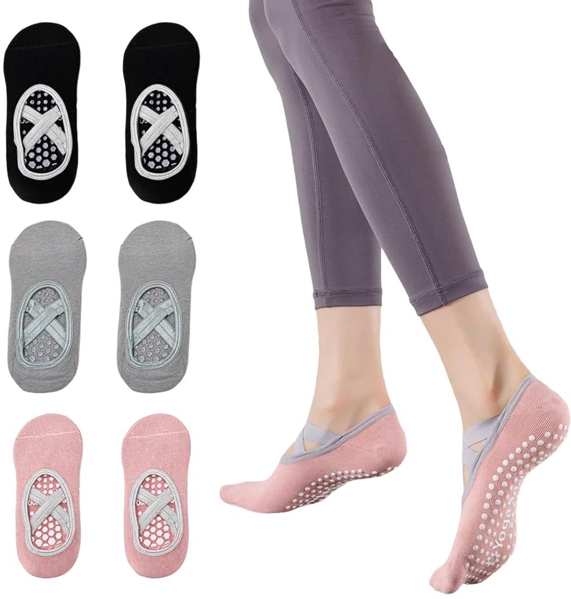 Omgoods - Antislipsokken voor Yoga en Fitness, Eenheidsmaat