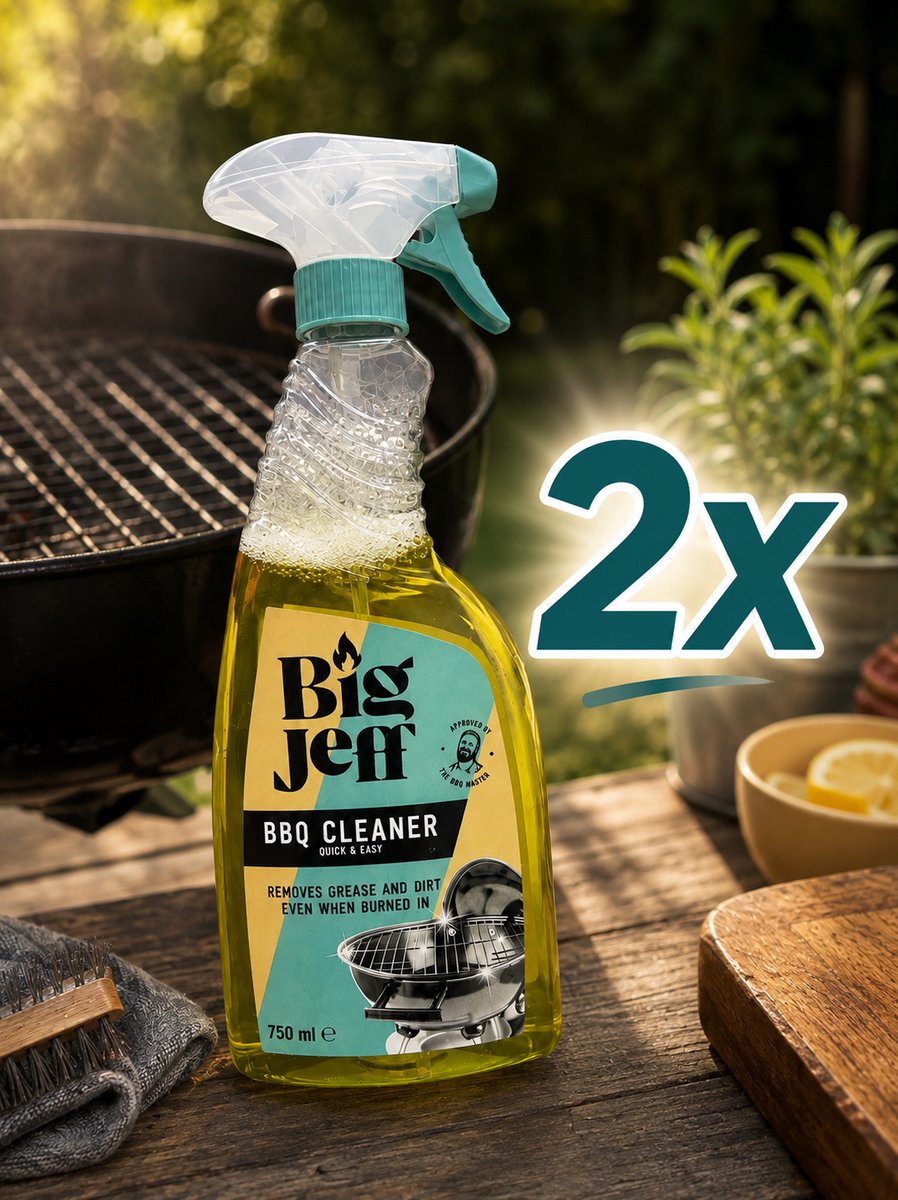 Big Jeff 2x BBQ Cleaner 750 ml – Barbecue Reiniger – Grillreiniger voor Roosters & Grillplaten – Verwijdert Vet en Aangebrand Vuil