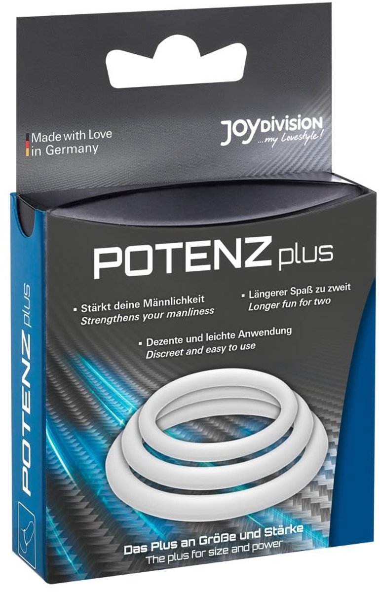 JOYDIVISION POTENZplus set S, M en L | cockring van medisch siliconen | transparant