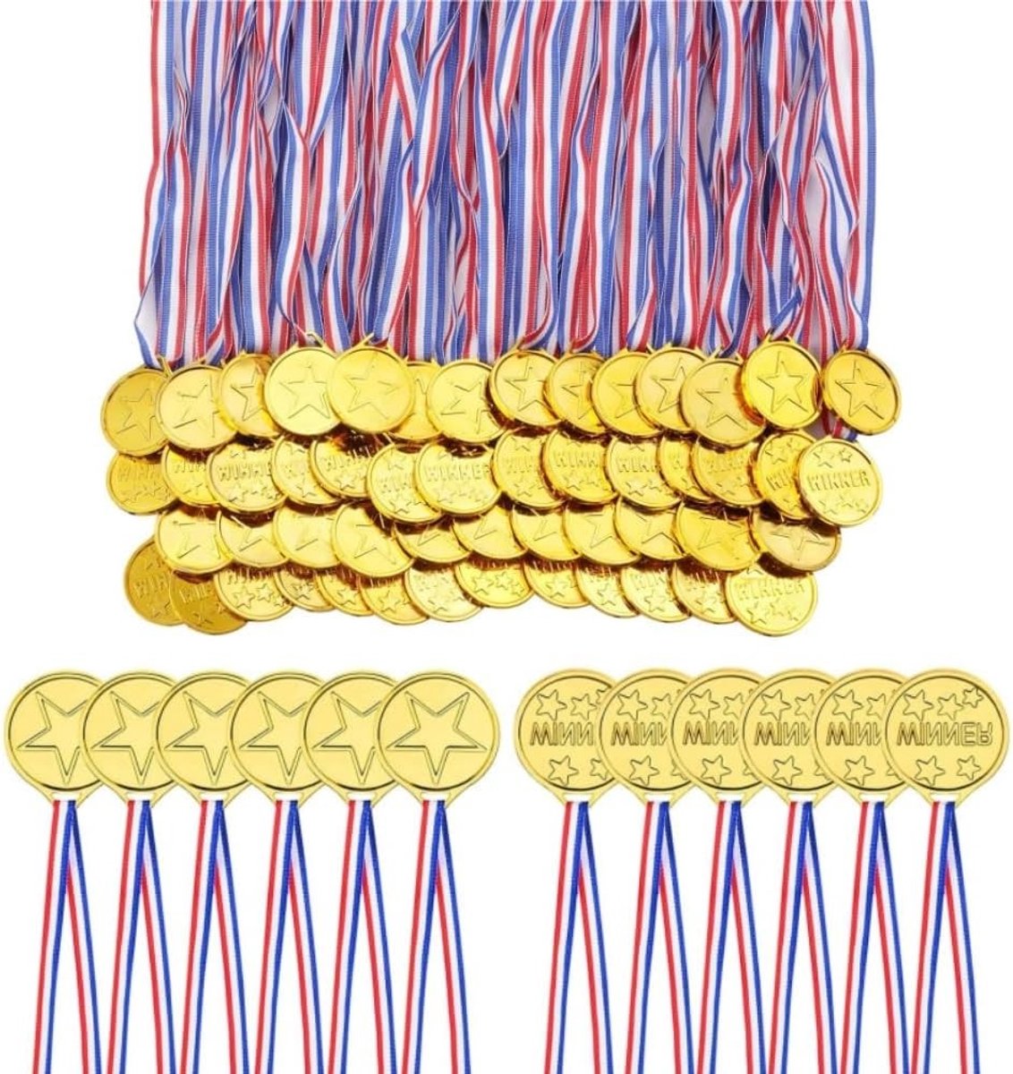 Medaille set voor kinderen - gouden, zilveren en bronzen prijzen voor wedstrijden en sportdagen, perfect voor feestjes en spelletjes