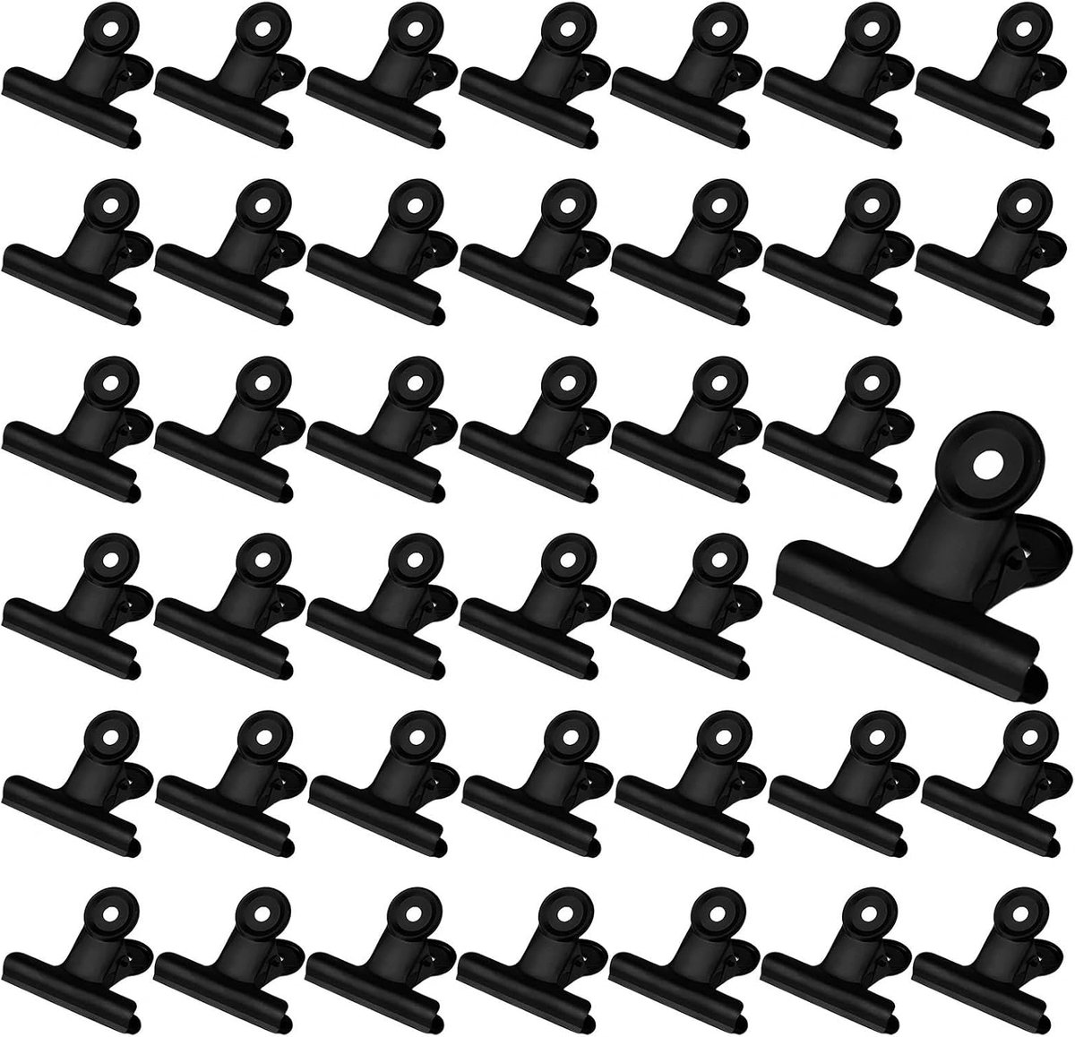 Clips, 22 mm klembordklemmen, metalen scharnierclips, multifunctionele clip voor klemmen, voor thuis, keuken en kantoor, zwart