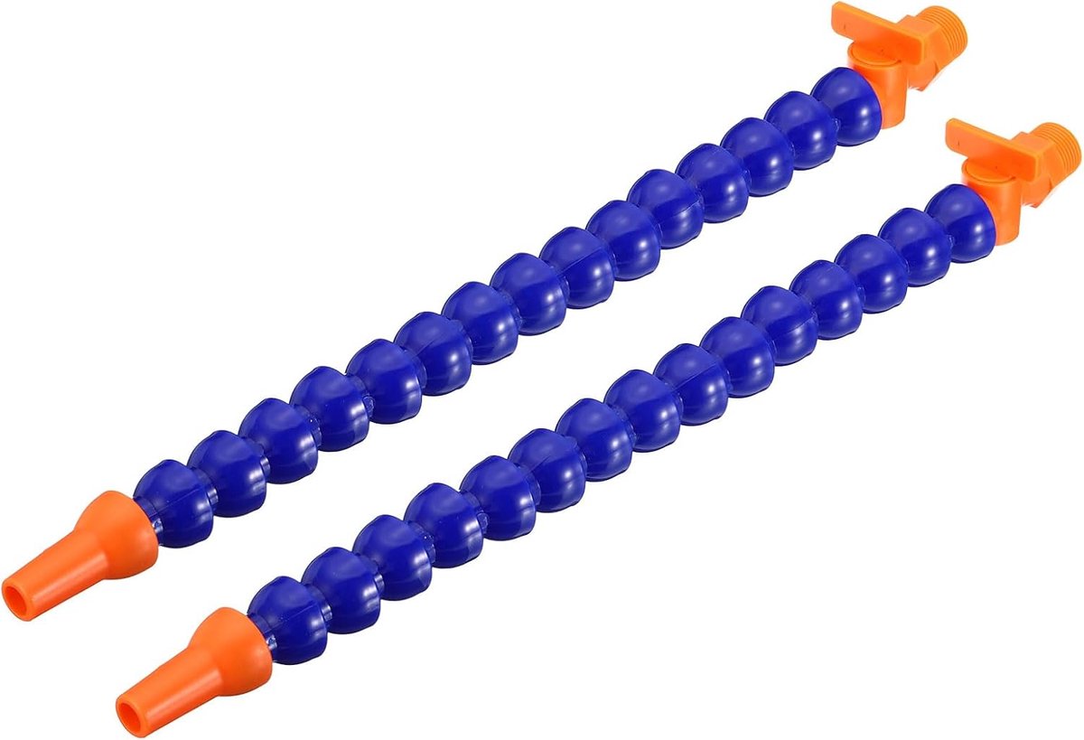 3/8 inch (0,95 cm) flexibele schroefdraad water olie koelmiddel slang 30 mm kunststof verstelbaar rond mondstuk koeling met schakelaar voor CNC-draaimachine waterkoelsysteem, 2 stuks