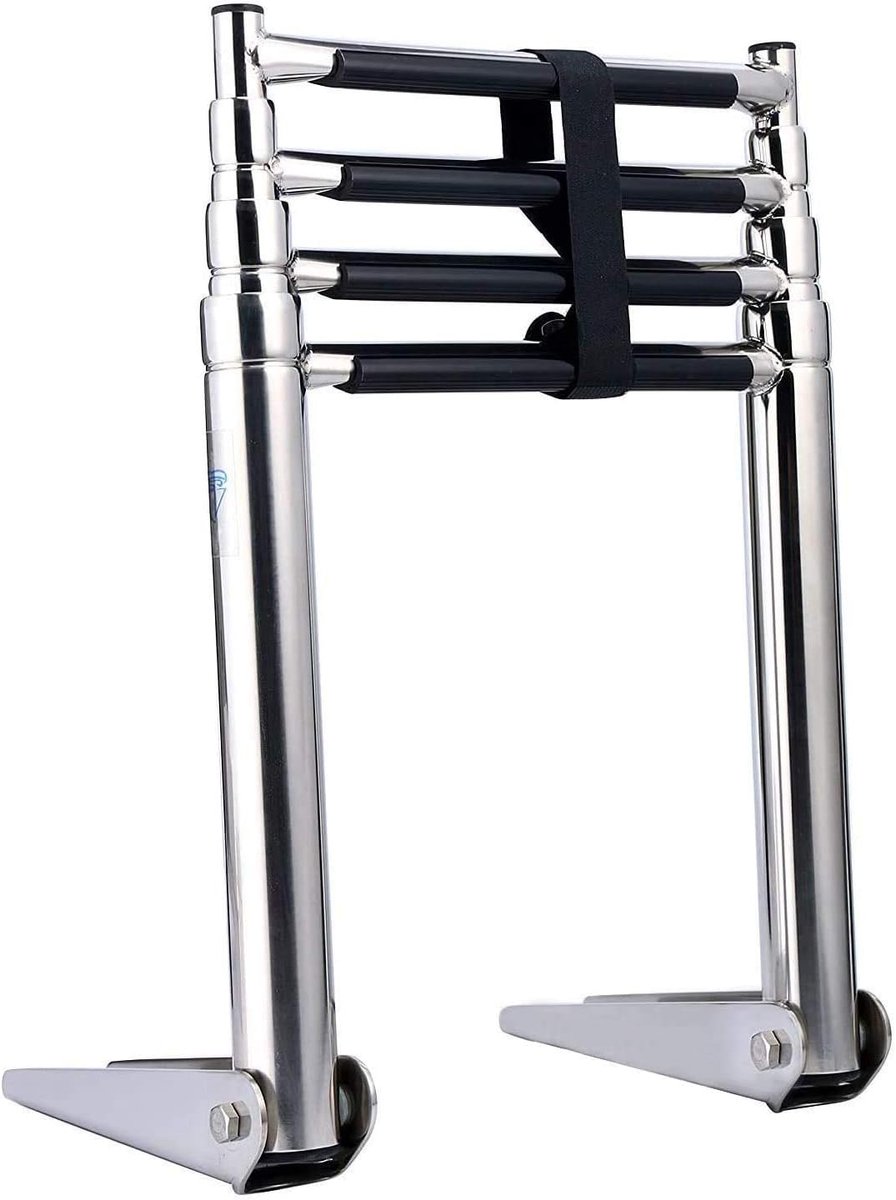 Telescopische mariene bootladder, roestvrij staal 2 3 4 stappen opvouwbare instapladder voor boot jachtschip (4 stappen)