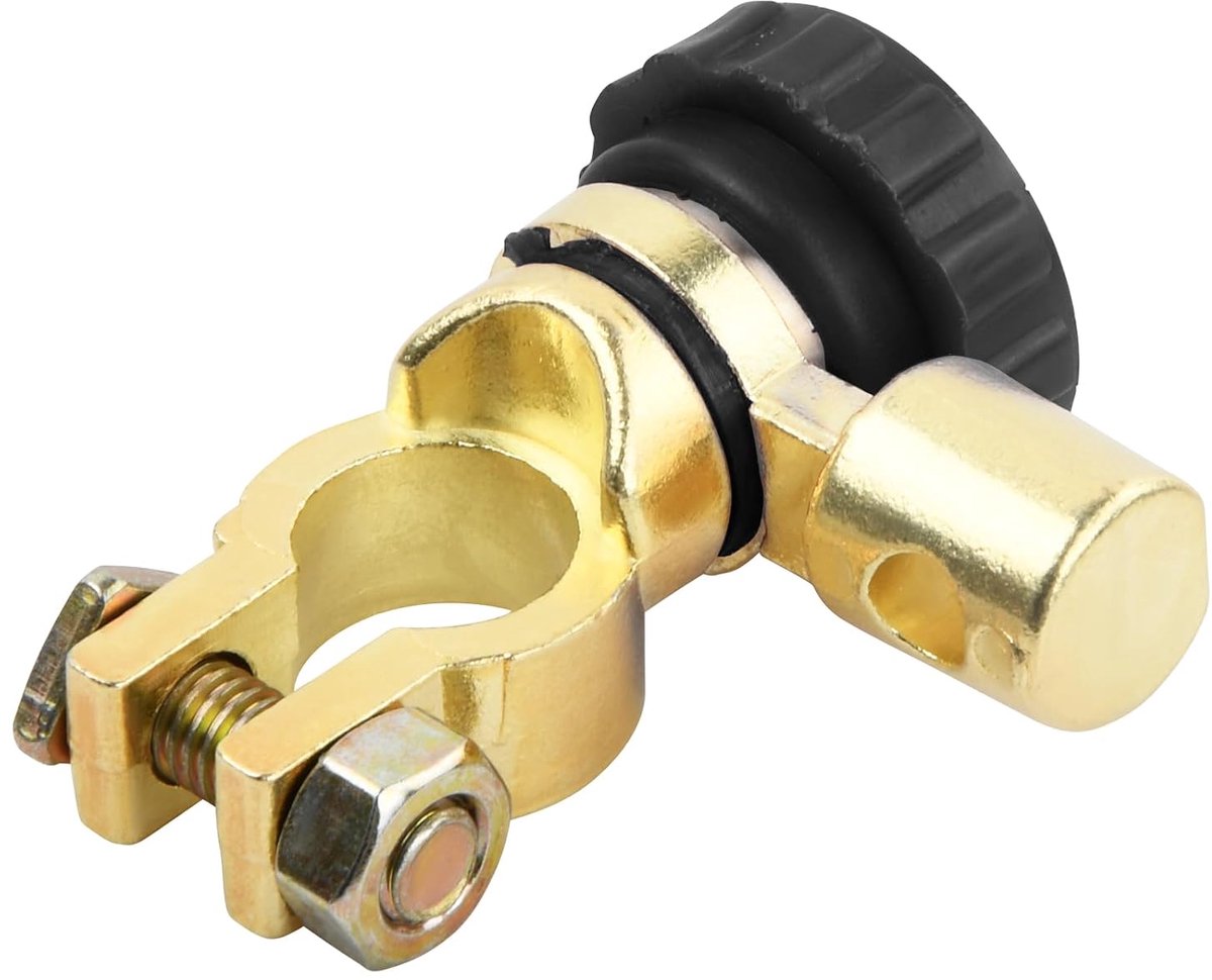 12 V batterijscheidingsschakelaar, klemschakelaar-isolator, autoaccu uitschakeling, hoofdschakelaar voor vrachtwagen, boot, 15,5-17 mm (zwart)