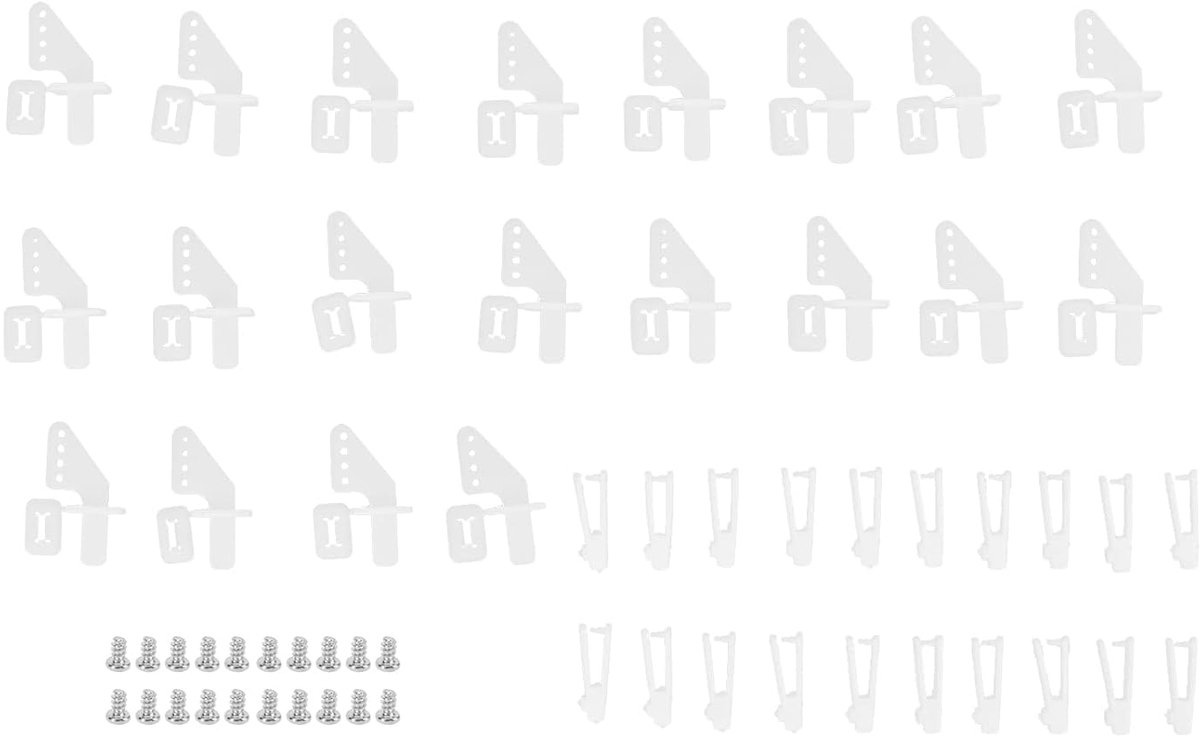 20 Sets 4 -holes Besturingshoorns Clevis Kit, KT Roerhoek, voor RC Airplane Foam Fixed Wing Aircraft
