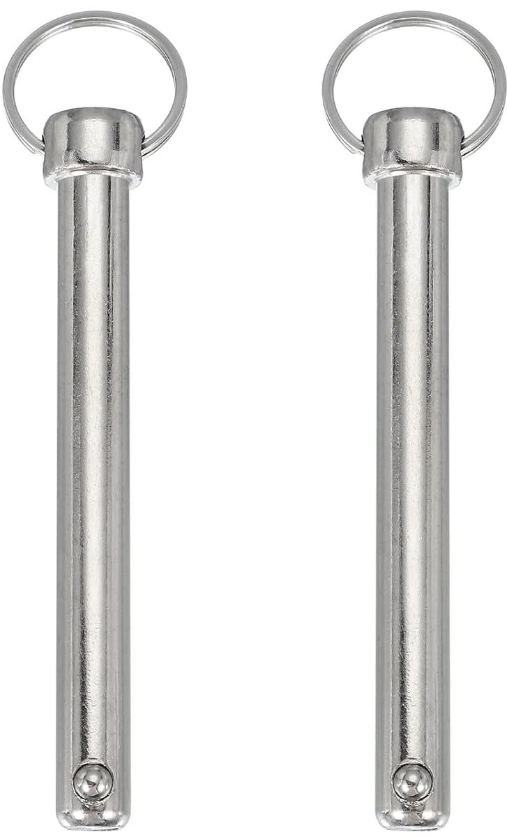 Snelspanpen, diameter 1/2 inch (12 mm) nuttige lengte 92 mm, totale lengte 131 mm, Bimini Top Pin Marine hardware koolstofstaal voor bootaccessoires, verpakking van 2