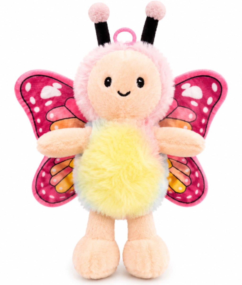 Vlinder Roze Pluche Knuffel 20 cm - Speelgoed Knuffels voor Kinderen Jongens Meisjes - Butterfly Plush Toy