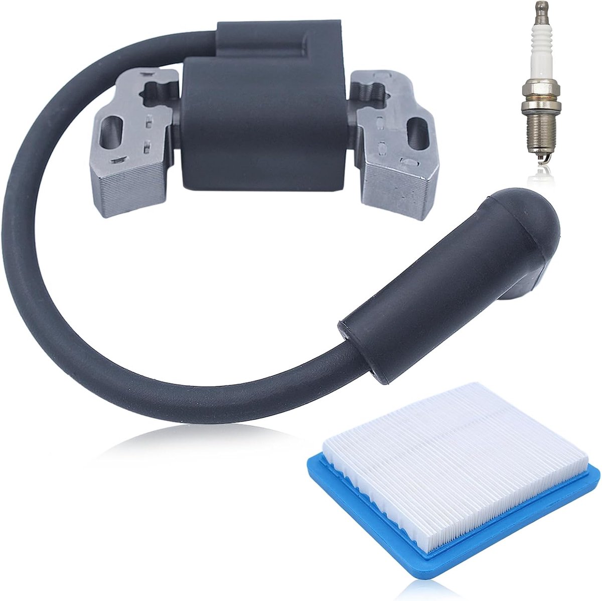 593872 Kit voor Kohler Courage XT-6 XT-7 XT650 XT6.5 XT6.75, met carburateurafdichting + kaars + olieslang + luchtfilter + universeel ventiel, vervanging 14-853-49-S
