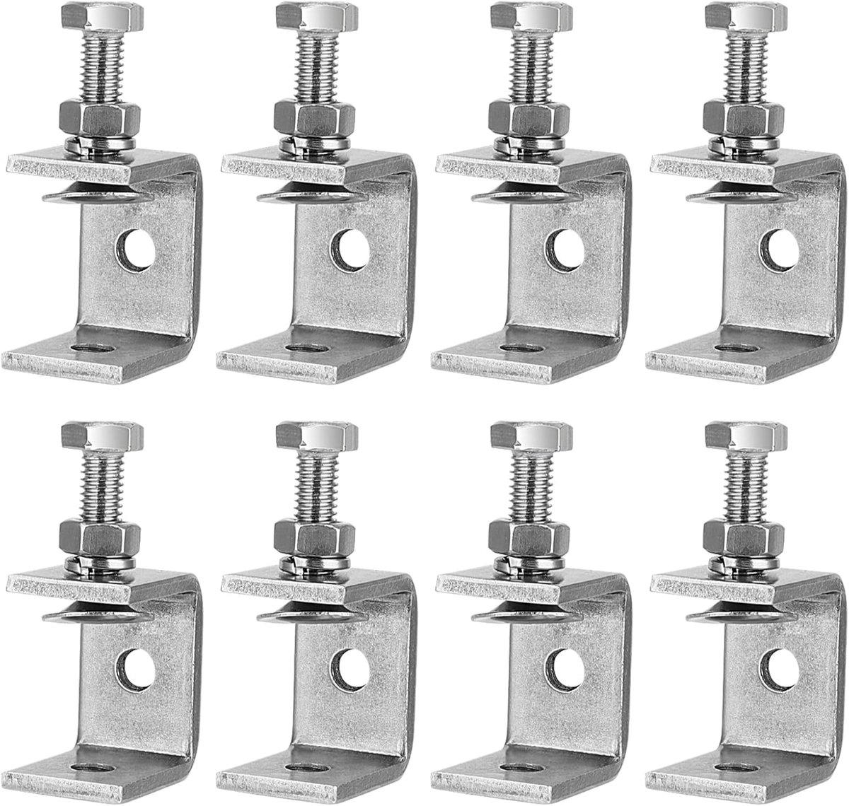 8 stuks 30 mm roestvrij stalen C-klemset, C-klemmen stabiel, zilveren draagklem voor houtwerk, doe-het-zelvers en autoreparatie