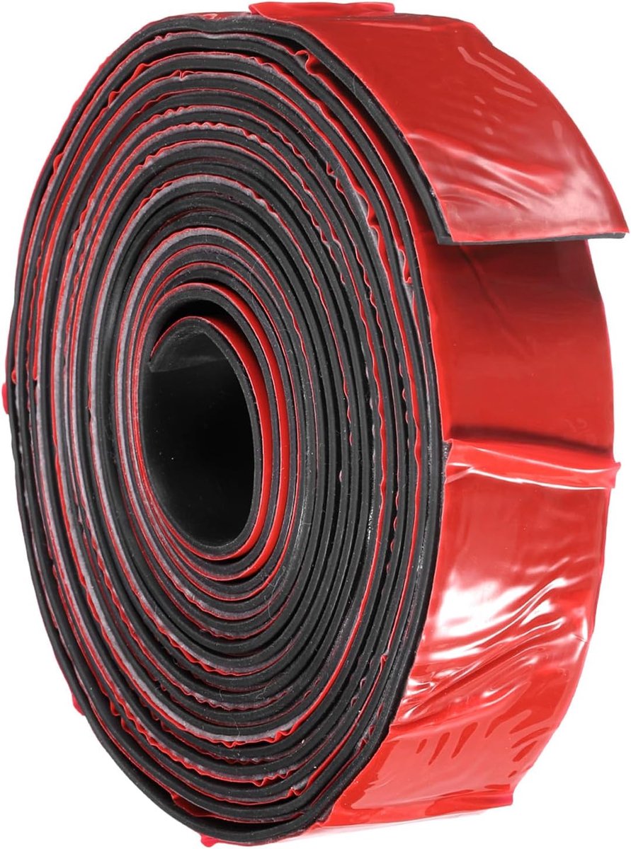 Sourcing map Zelfklevende rubberen strips 30 mm (B) x 1,5 mm (D) x 4 m (L) massief neopreen rubberen vellen rollen met lijm achterkant voor doe-het-zelvers afdichtingen pads handwerk