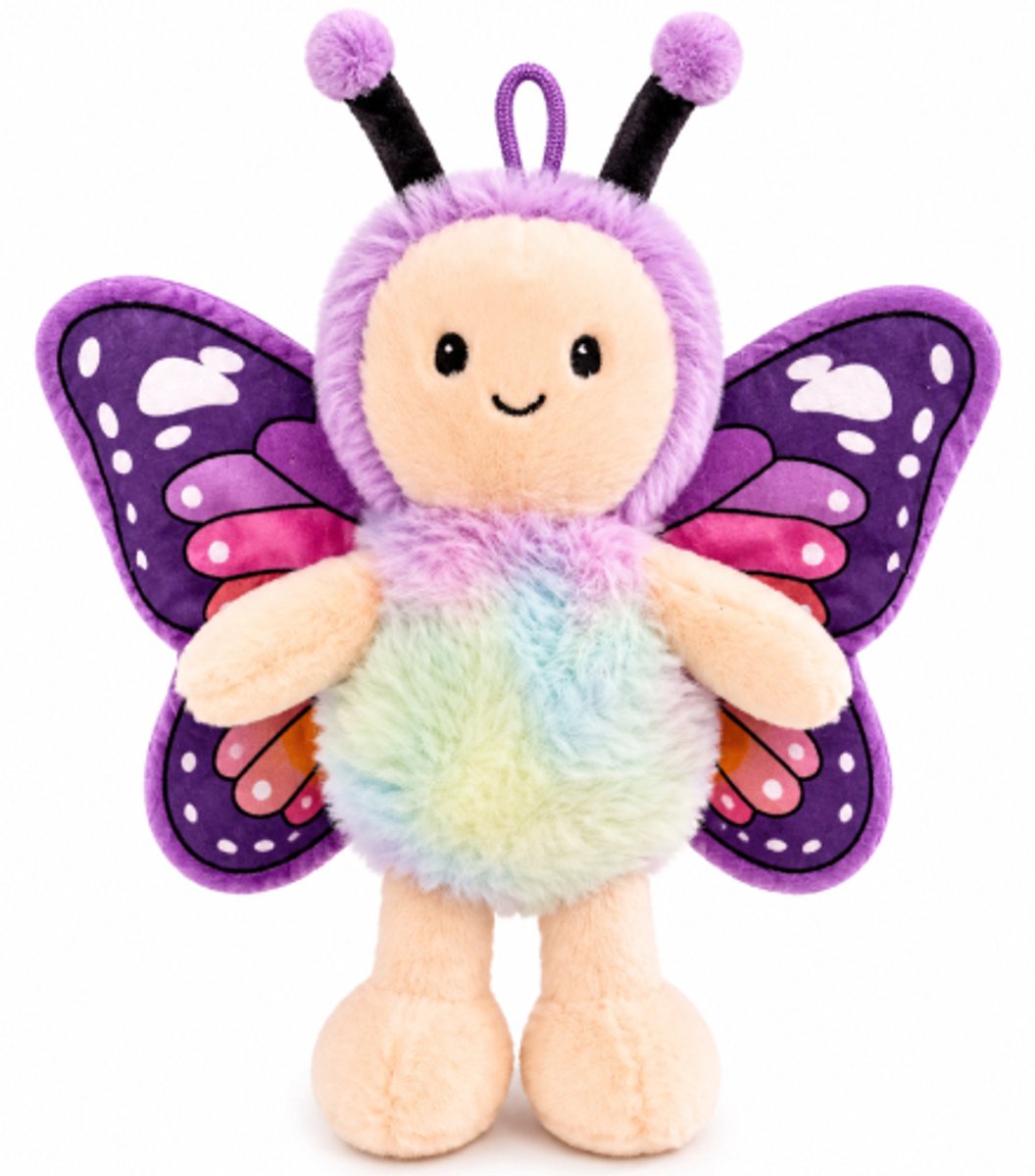 Vlinder Paars Pluche Knuffel 20 cm - Speelgoed Knuffels voor Kinderen Jongens Meisjes - Butterfly Plush Toy
