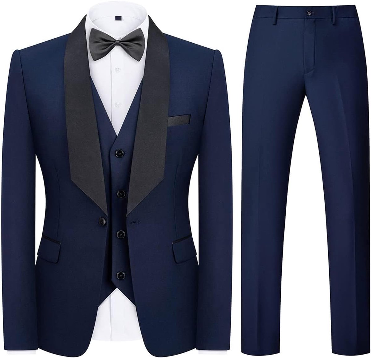 3-delige smoking met één knop, blazer, vest, broeksets voor bruiloft, feest, bal