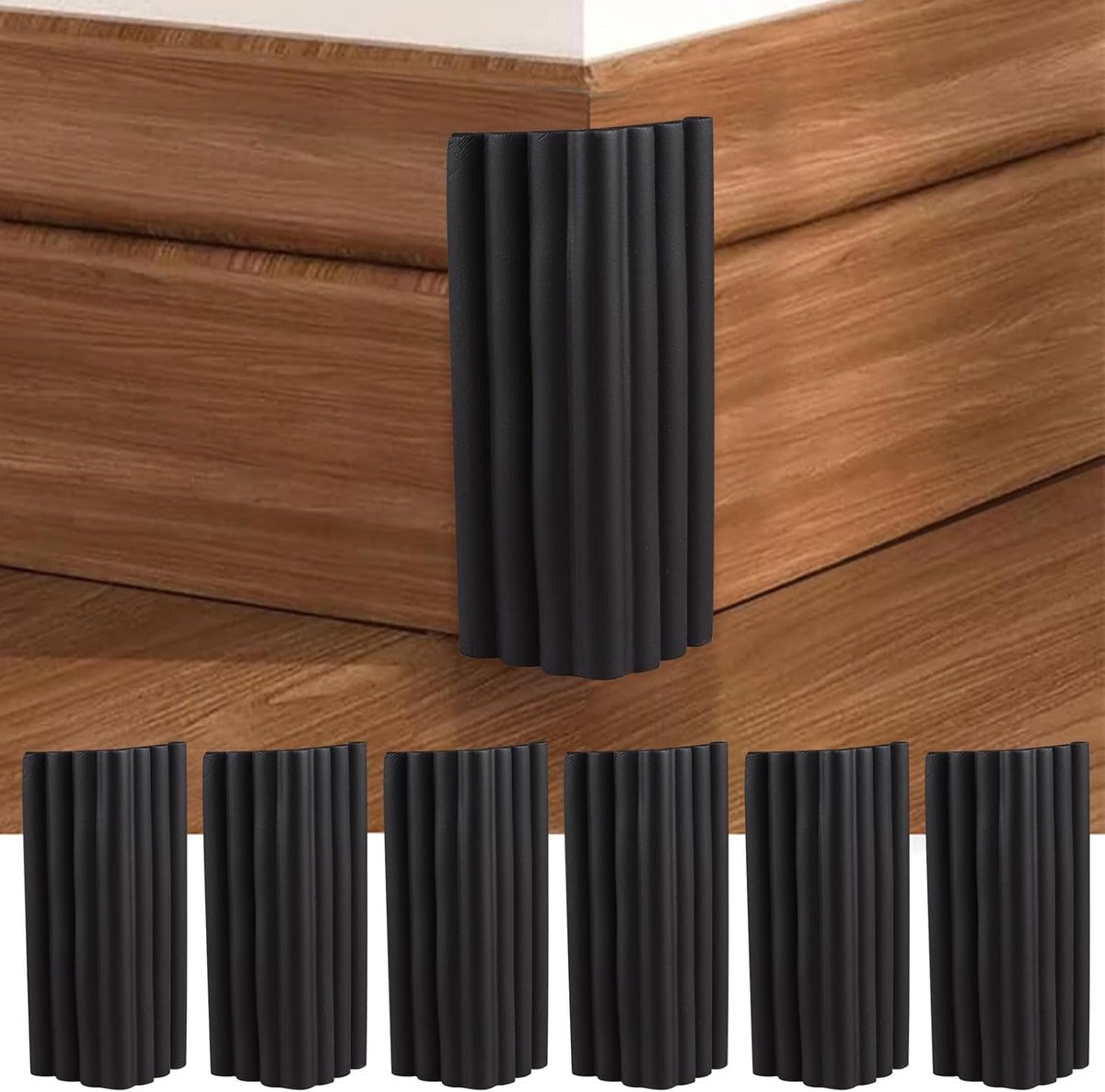 6 stuks zwart schuim funiture beschermer, verdikt zelfklevend veiligheidshoekkussen, babybestendige randbeschermer voor meubels en muur