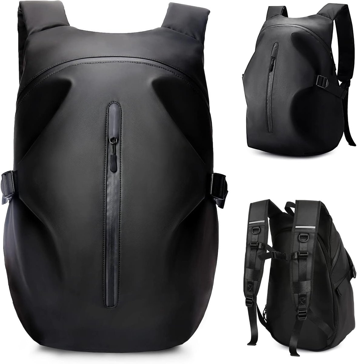 Motorrugzak voor heren, waterdichte helmrugzak, motoraccessoires, laptoptassen, reisrugzak, schooltassen voor studenten,Zwarte WU L