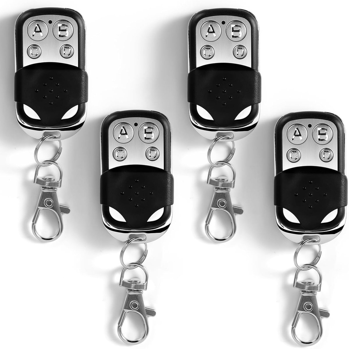 4 stuks universele garagedeur-afstandsbediening, 433 MHz afstandsbediening, draadloze sleutelhangerduplicator, vaste frequentie 433,92 MHz, deuropener voor automatische poortopening