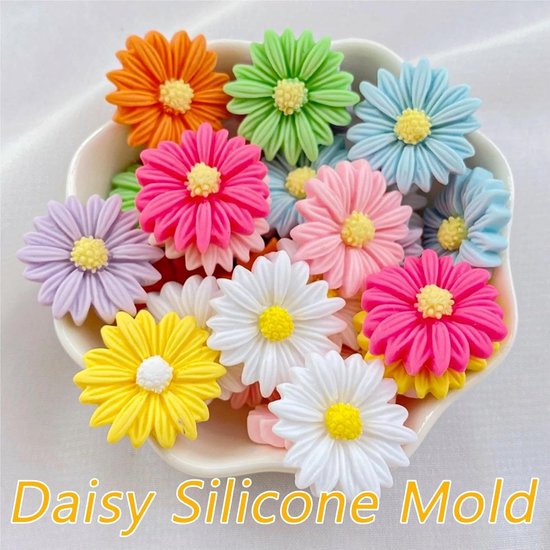 4 stuks 3D madeliefjes siliconen kaarsvormen madeliefjes siliconen vorm bloemvorm zonnebloem madeliefjes siliconen vorm voor het maken van kaarsen maken zeep maken, snoep chocolade — afbeelding 5