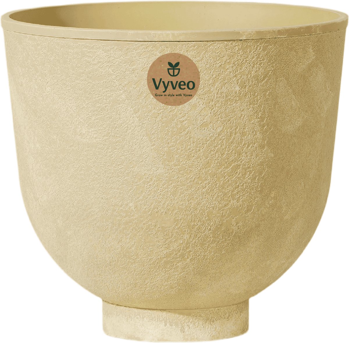 Vyveo - Bloempot Orb - 35x32 - Beige (Retro) - Bloempot voor binnen en buiten - Lichtgewicht - Breukbestendig - Vorstbestendig - UV-bestendig