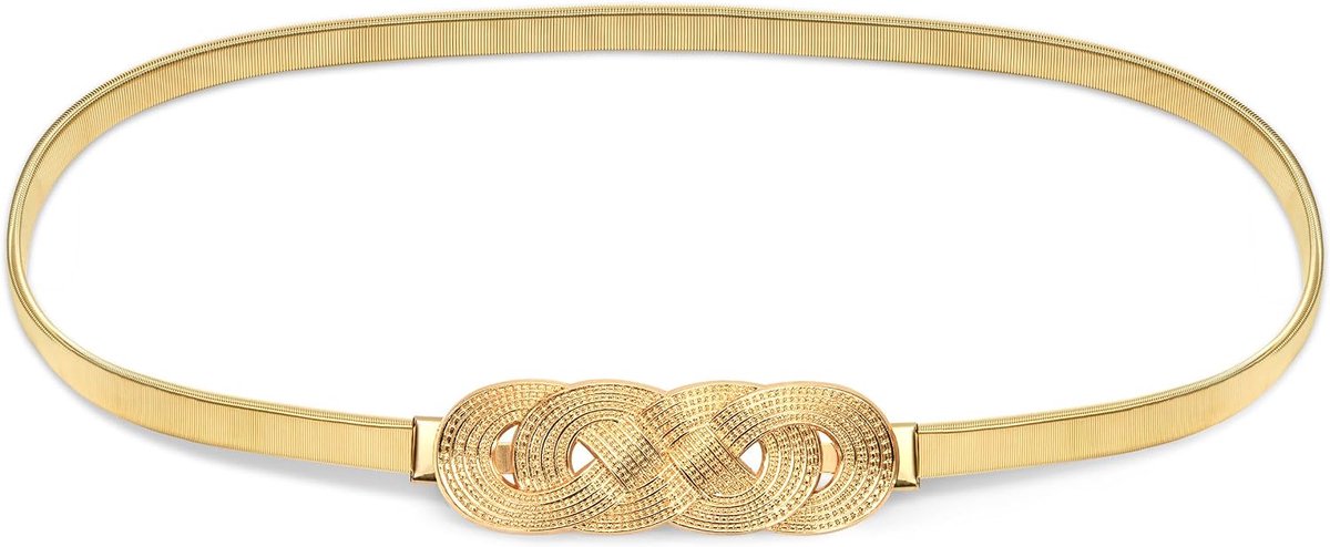 Metalen Dunne Riem Stretchriem Mode Slim Taille Riem Stretchriem voor Jurken Goud
