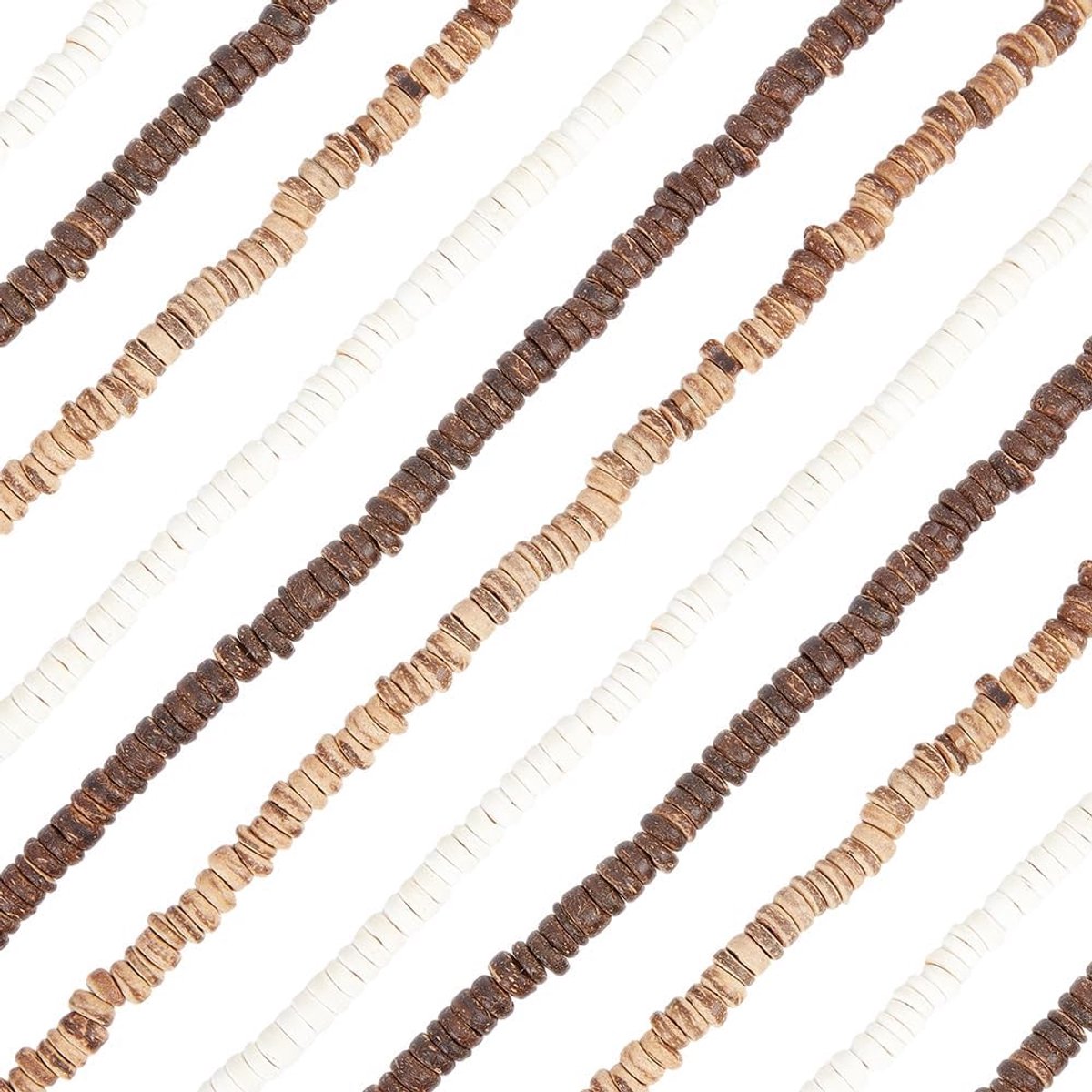 6 strengen ongeveer 704 stuks 8 mm kokoskralen platte ronde kokoskralen bulk zomer strand oceaan hout rondelle munt schijf losse afstandhouders voor armband ketting sieraden maken