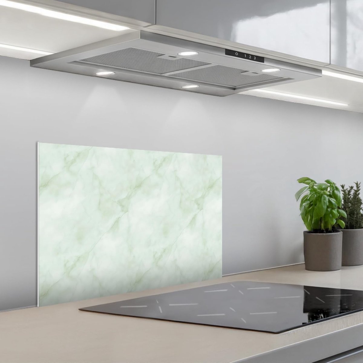 Keukenachterwand 40x60 cm zelfklevend keuken decoratie accessories home kitchen spatscherm Groen - Marmer - Vloeiende aders