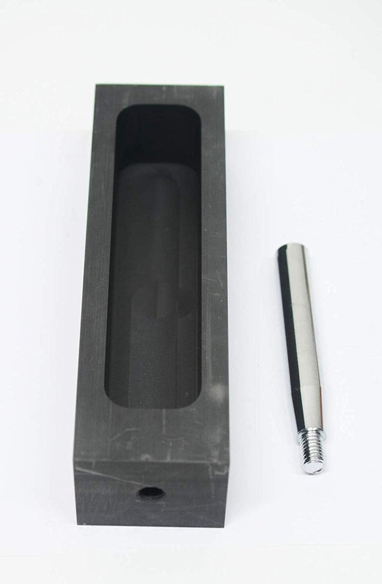 Grafiet, ingot-vorm, smeltgietwerk, veredeling met metalen stang, 3 kg