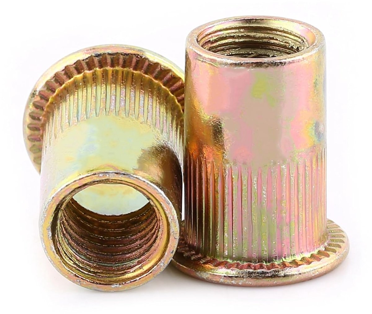 Carbon Staal Vlakke Schroefdraad Rivet Nut, Flange Rivnut, Nutsert, Sluiting, Geribde Stalen Kop Nutserts(M6?100 stuks/pak?)