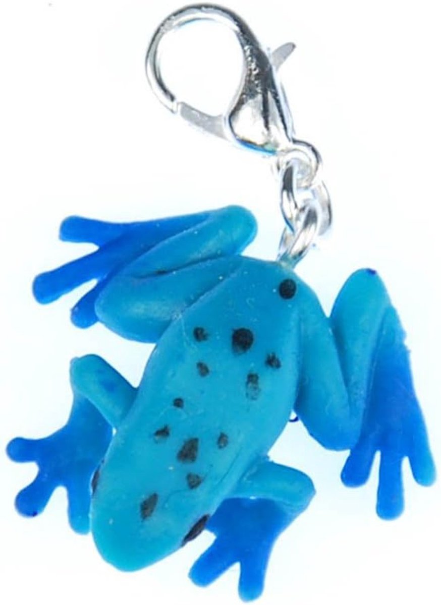 Giftkikker rubber Charm Zipper Pull Hanger Amphibie blauw