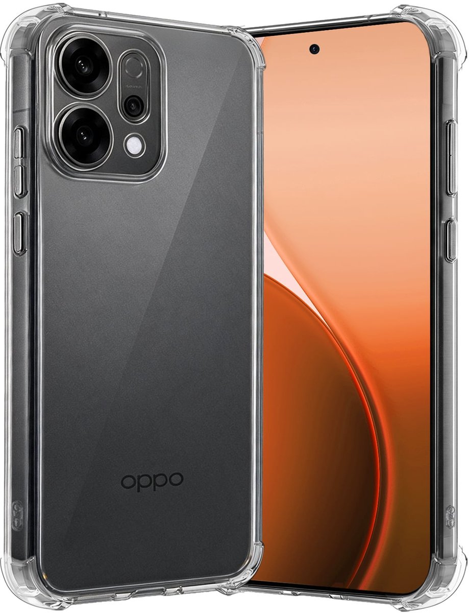 Hoes - Geschikt voor Oppo Reno 14 - Sterk & Shockproof - Siliconen Case - Back Cover - Telefoon Hoesje Shock Proof - Transparant