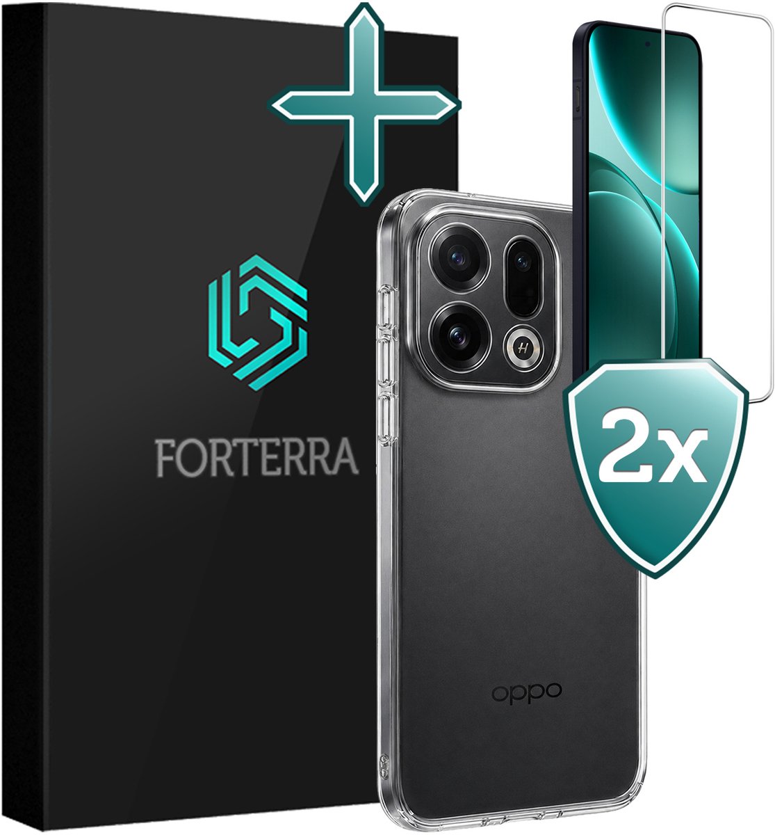 Hoesje Met 2x Screenprotector - Geschikt voor OPPO Find X9 - Sterk & Shockproof - Telefoon Hoes - Back Cover - Siliconen Case - Transparant