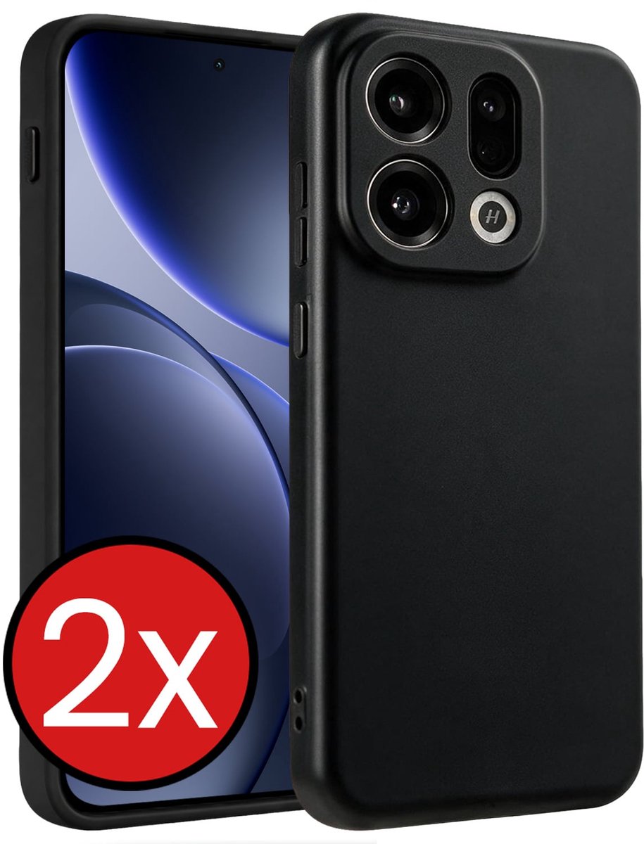 Hoesje - 2 Stuks - Geschikt voor OPPO Find X9 - Sterk & Shockproof - Telefoonhoes - Back Cover - Case Siliconen - Telefoon Hoes - Zwart