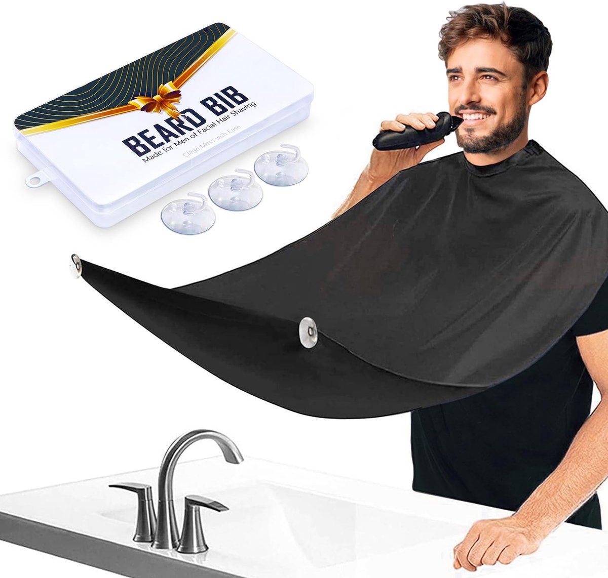 SolidKeus - Bart Schürze voor Trimbeurten, Waterproof en Met Suction Cups