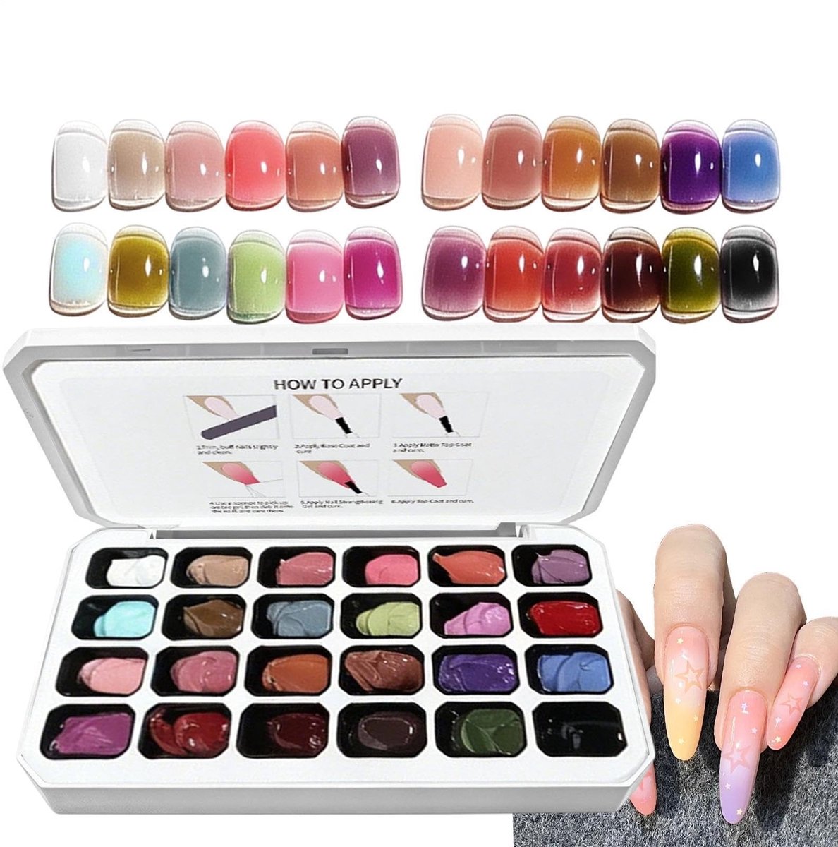 Elzusha - Nagelverf Gel met 24 Kleuren voor Creatieve Ontwerpen