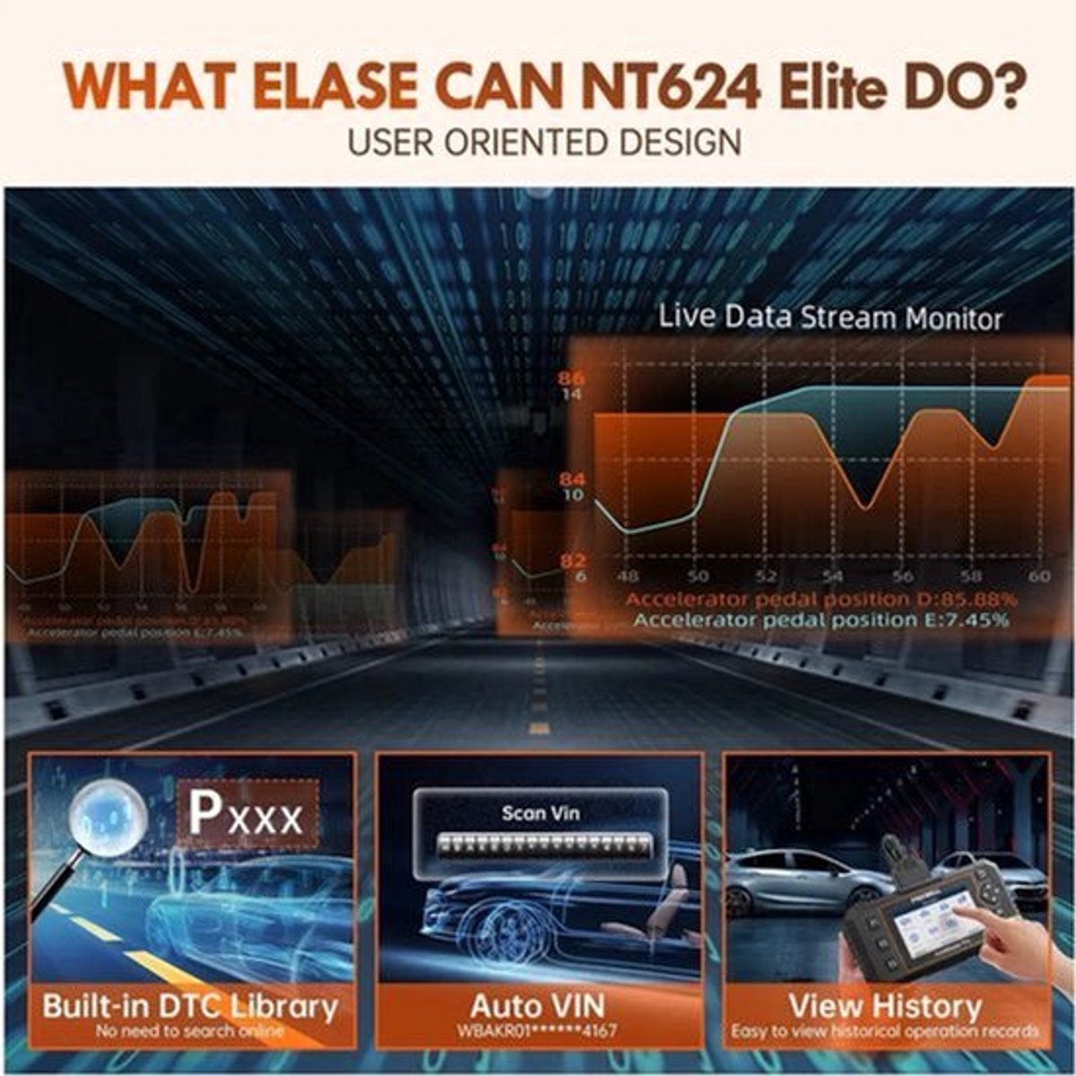 Autodiagnosetool – OBD2 Scanner – Auto Diagnoseapparaat – Foutcode Lezer – Systeemscanner – 8 Onderhoudsfuncties – Kleurenscherm